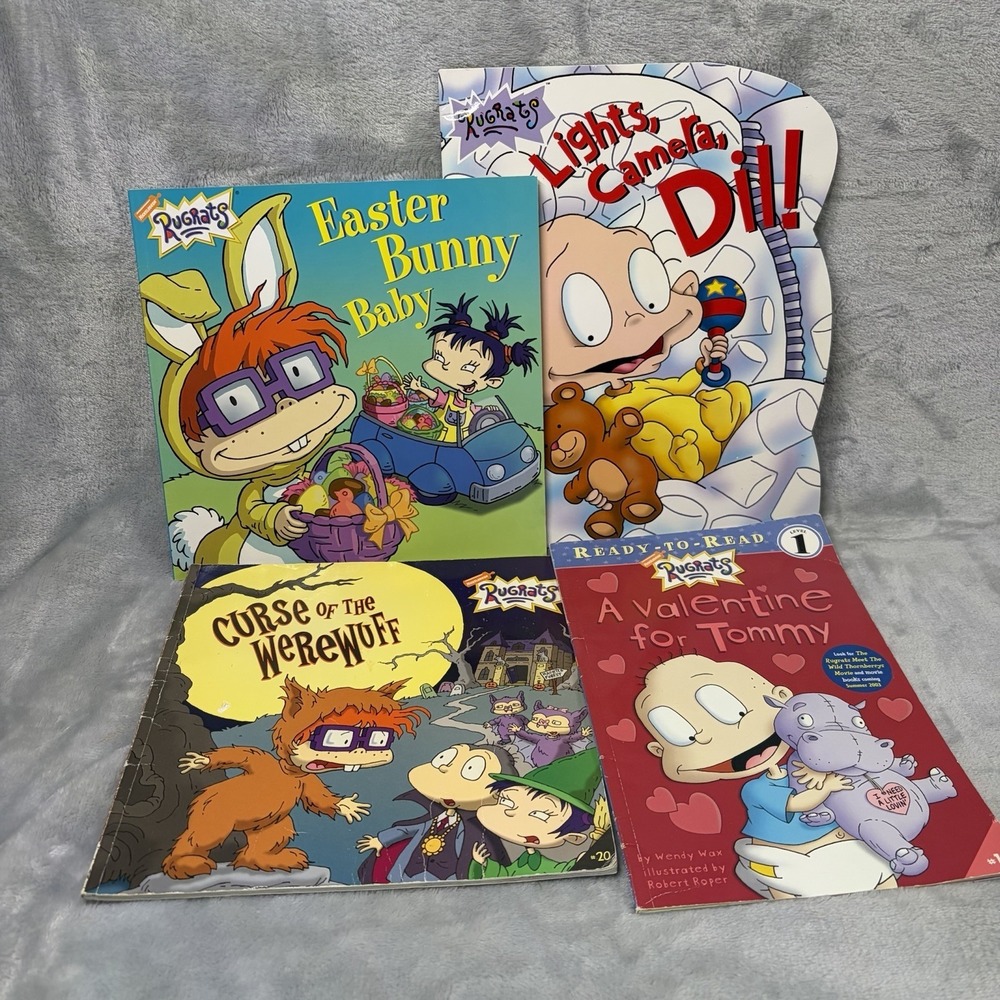 Rugrats Children's Book Lot 4 Easter Bunny‎ Werewuff Valentine Lights Camera